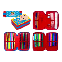 Filled 3 Zip Pencil Case