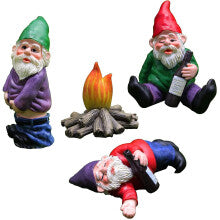 Garden Gnomes 4pcs - Resin Drunken Gnome